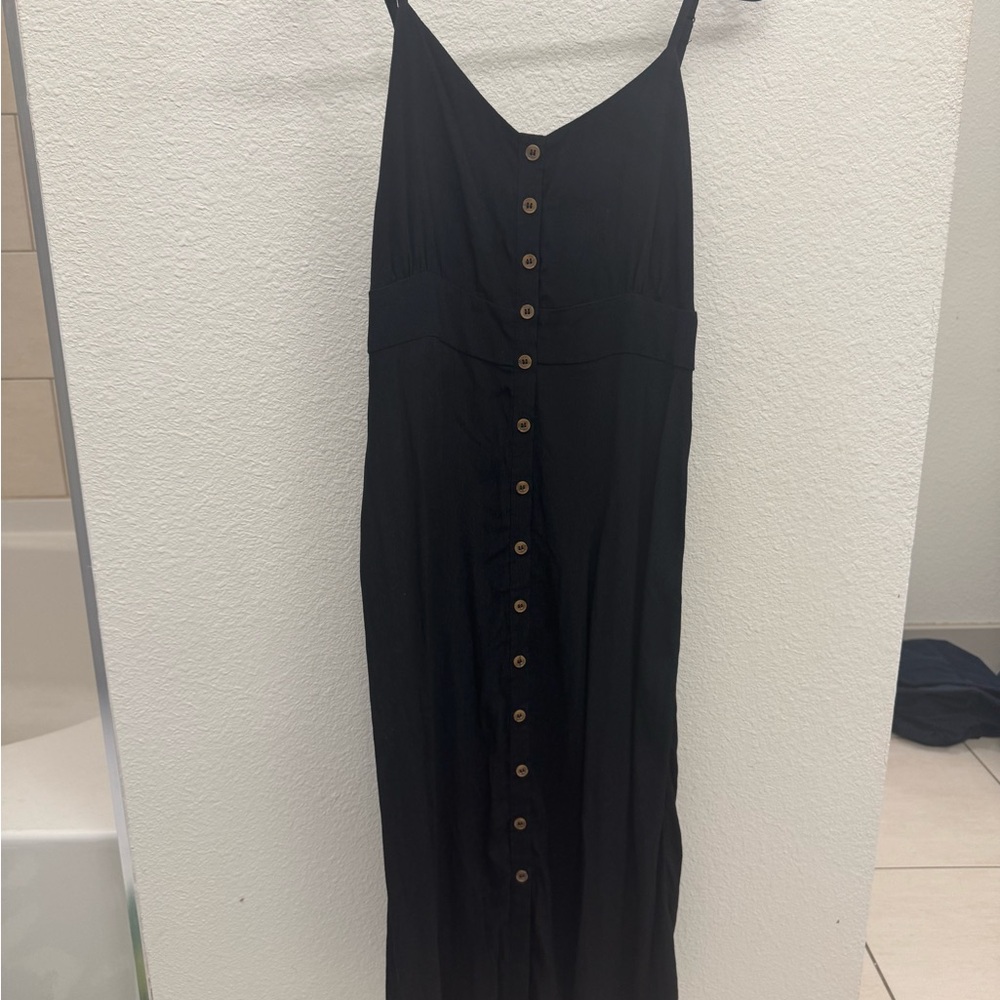 Elegant Black Button-Down Dress